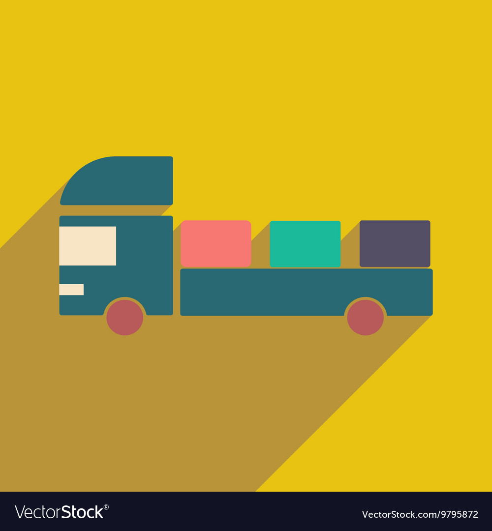 Flat with shadow icon and mobile application