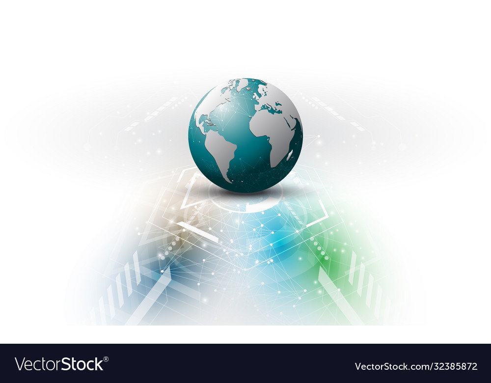 Global network connection world map abstract vector image Global network connection world map abstract