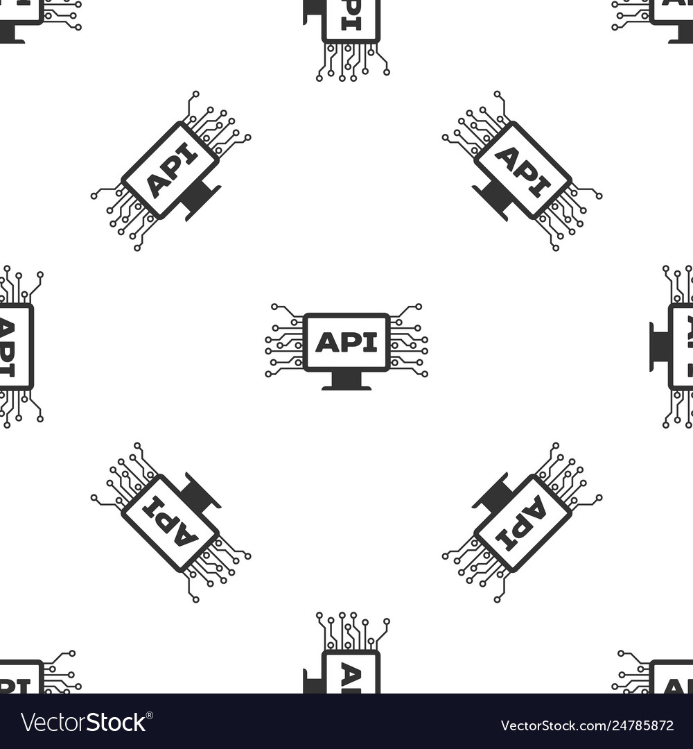 Grey computer api interface icon isolated seamless