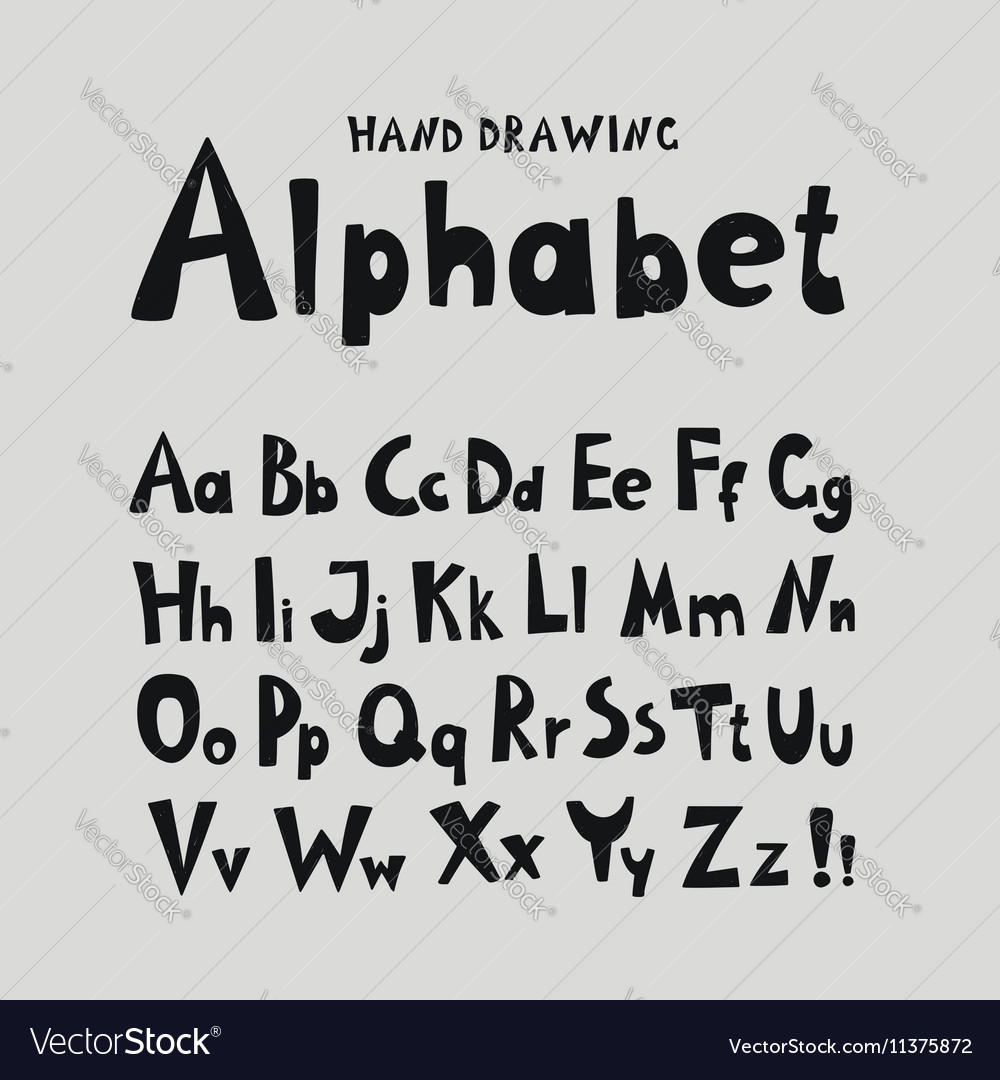 Hand-Drawn Alphabet Characters - Script Style