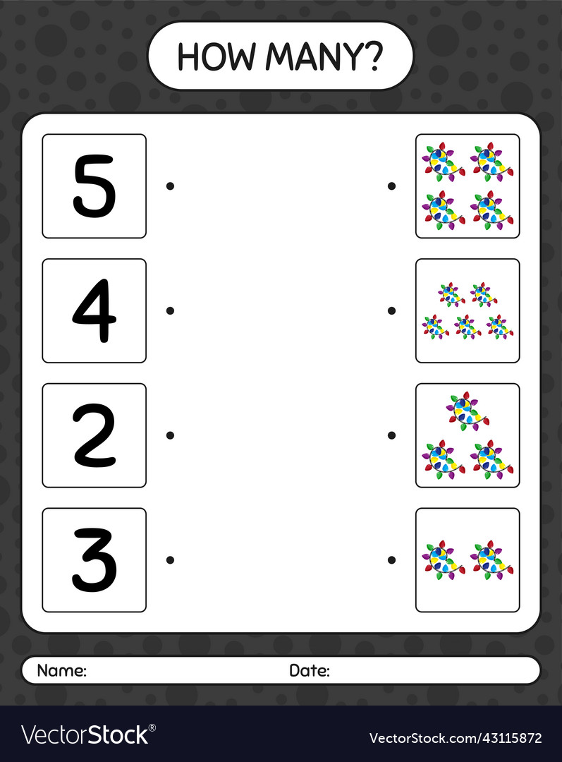 How many counting game with string light Vector Image How many counting game with string light