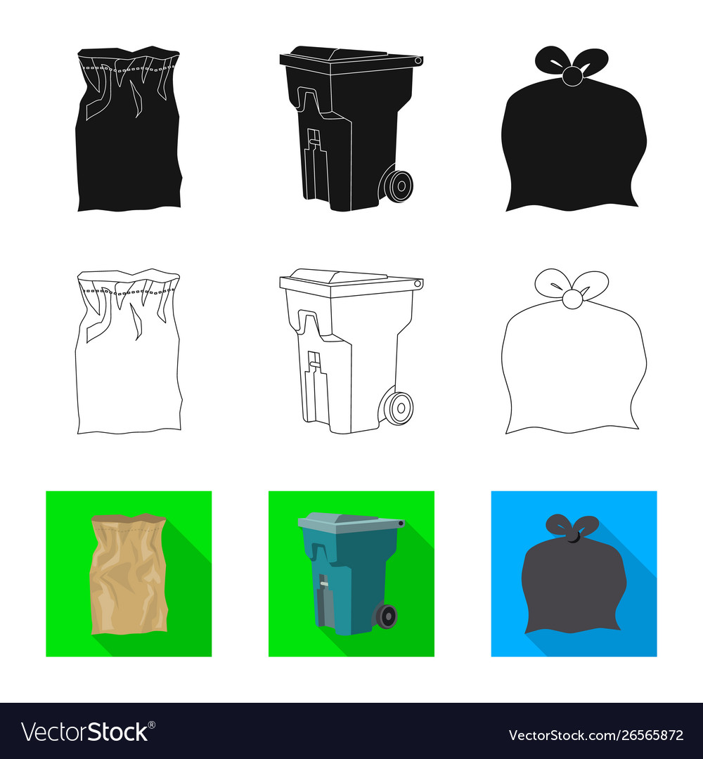 Isolated object refuse and junk symbol set