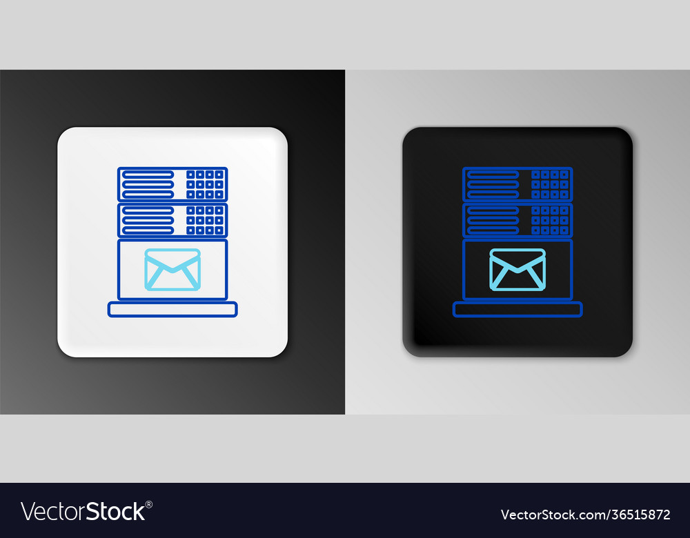 Line mail server icon isolated on grey background vector image Line mail server icon isolated on grey background
