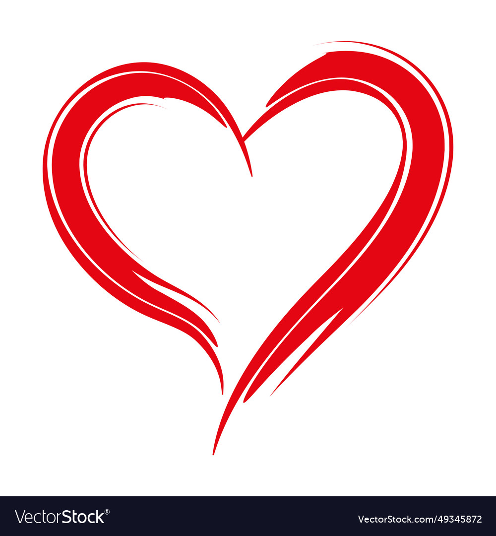 Scribbled heart passion Royalty Free Vector Image