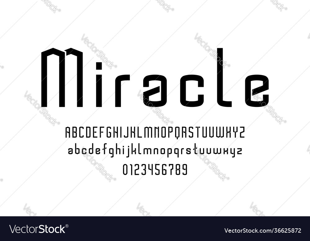 Set alphabets font letters and numbers vector image Set alphabets font letters and numbers