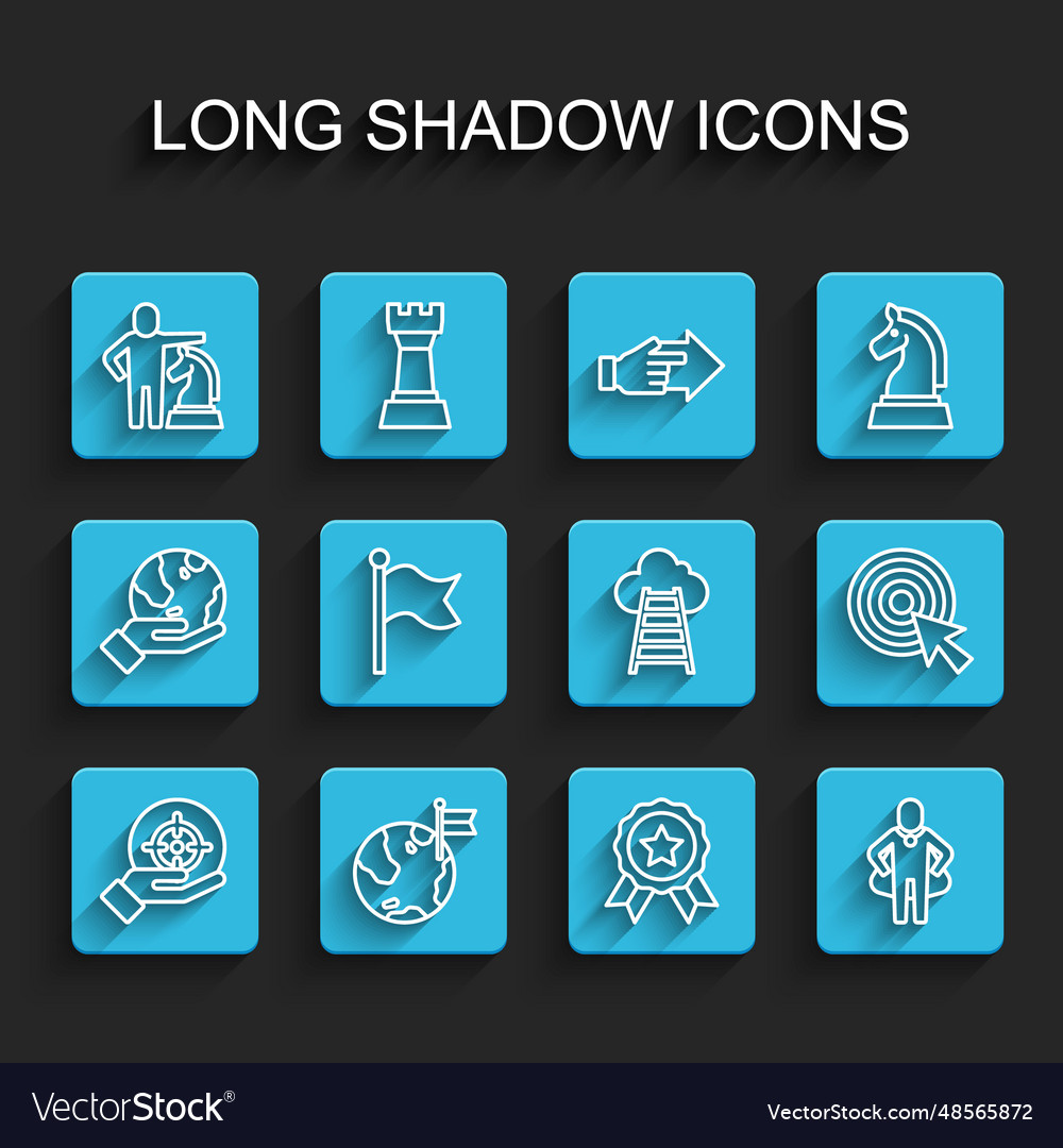 Set line target planet with flag chess medal
