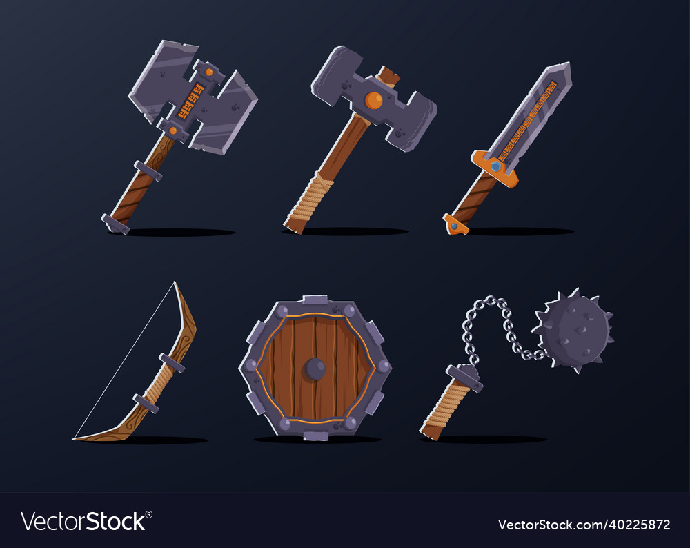 Set of 6 asset item for warrior character
