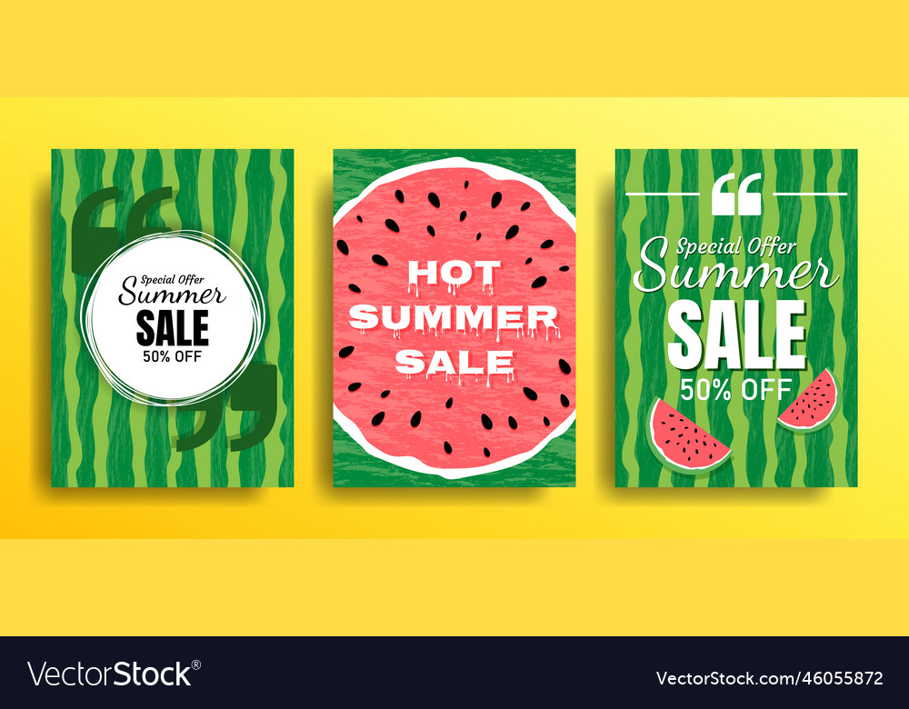 Set of empty templates with summer themes vector image Set of empty templates with summer themes