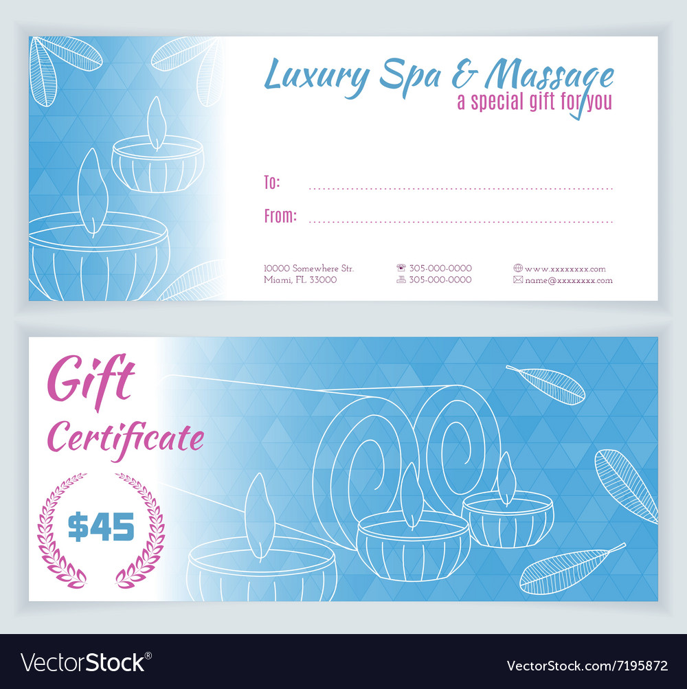 Spa Massage Geschenkgutschein Vorlage