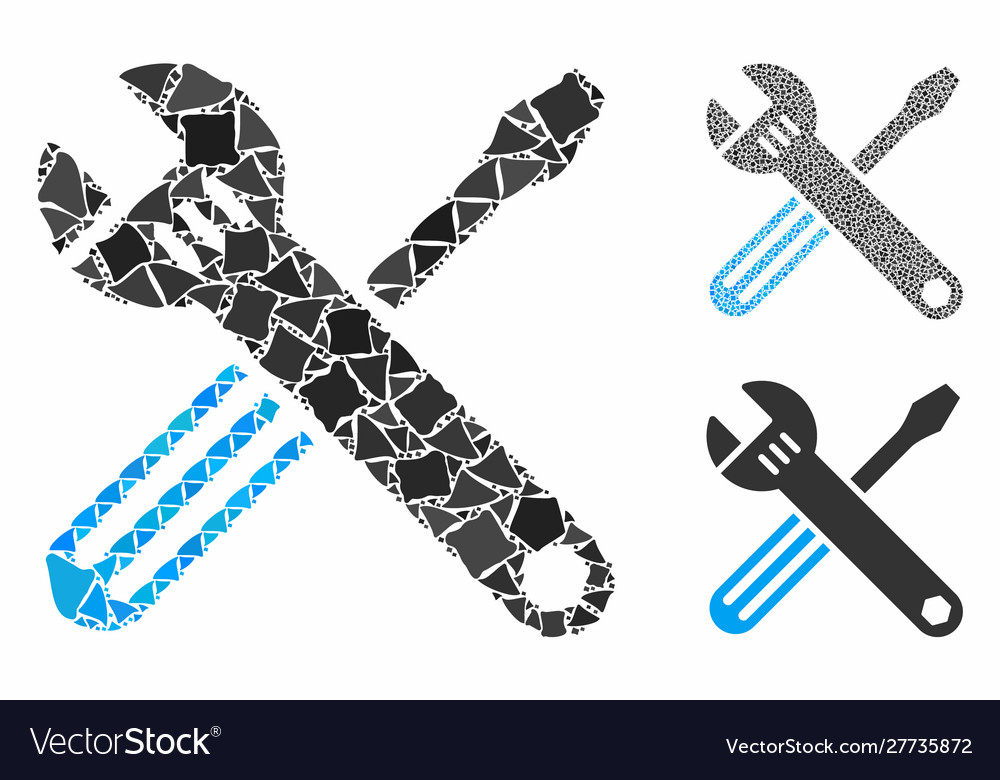 Tools mosaic icon humpy items Vector Image Tools mosaic icon humpy items