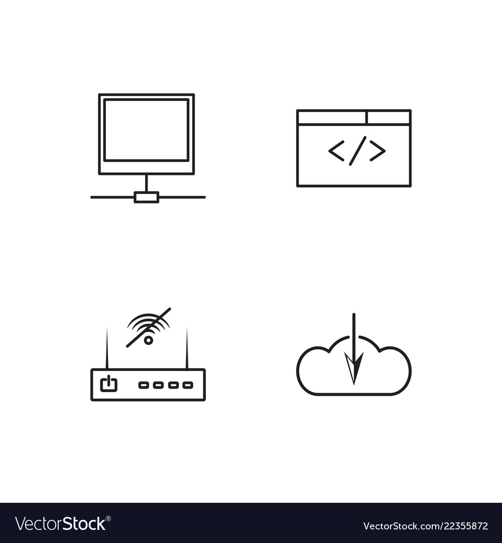 Web simple outlined icons set
