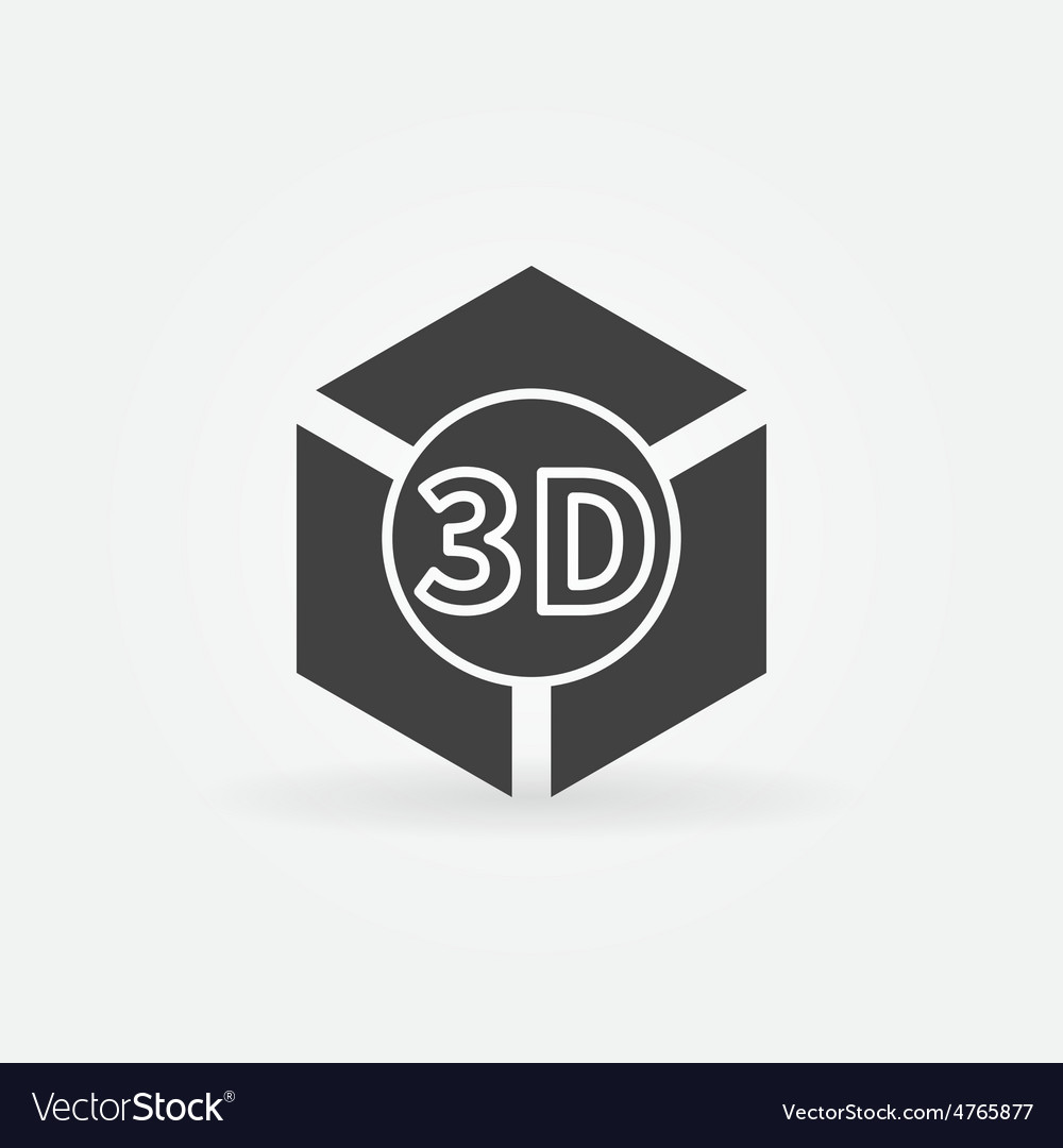 Download 3D print logo or icon Royalty Free Vector Image