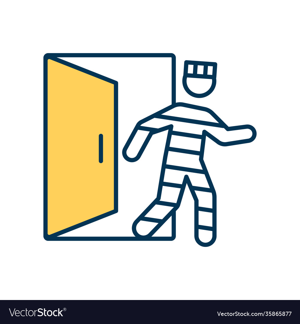 Backdoor attack rgb color icon Royalty Free Vector Image