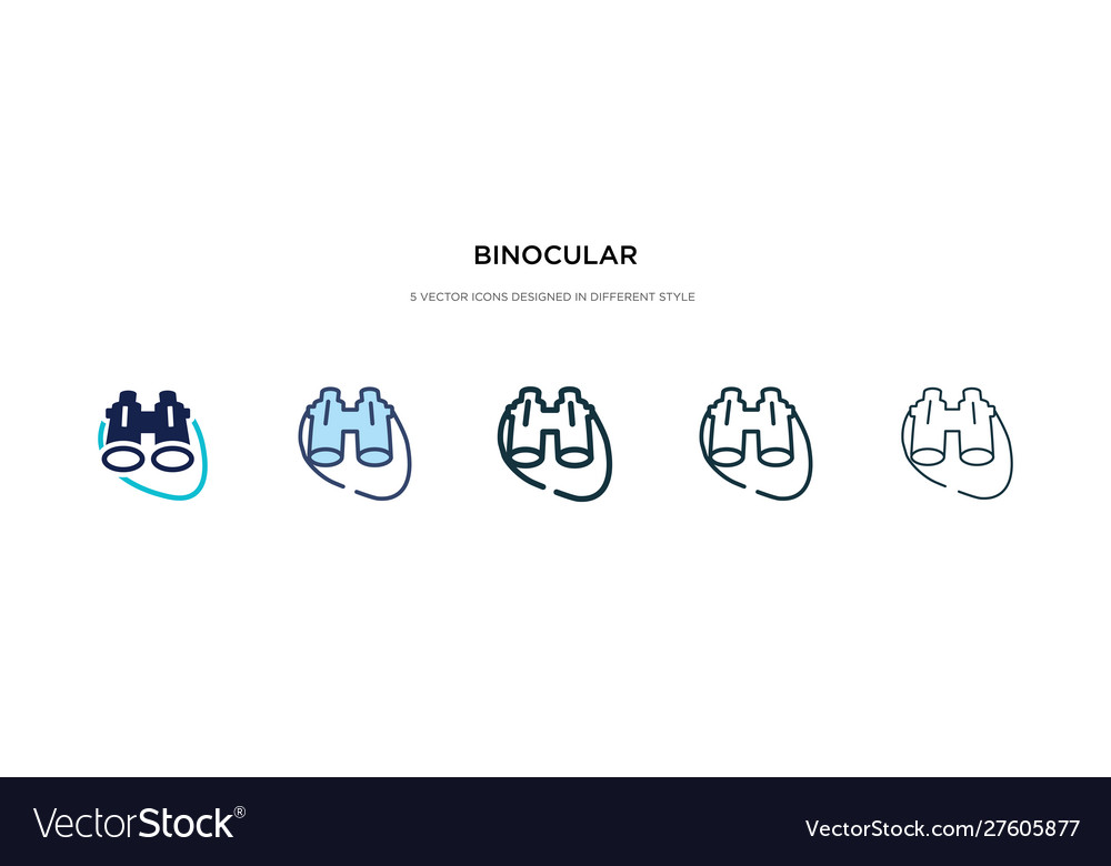 Binocular icon in different style two colored