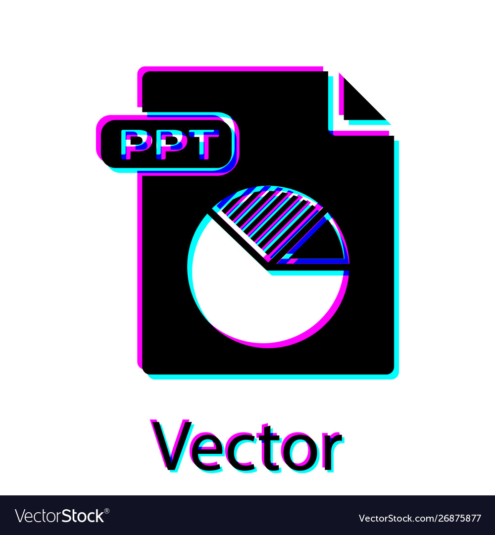Black ppt file document download button icon vector image Black ppt file document download button icon