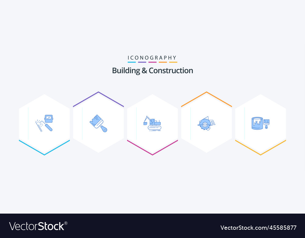 Building and construction 25 blue icon pack