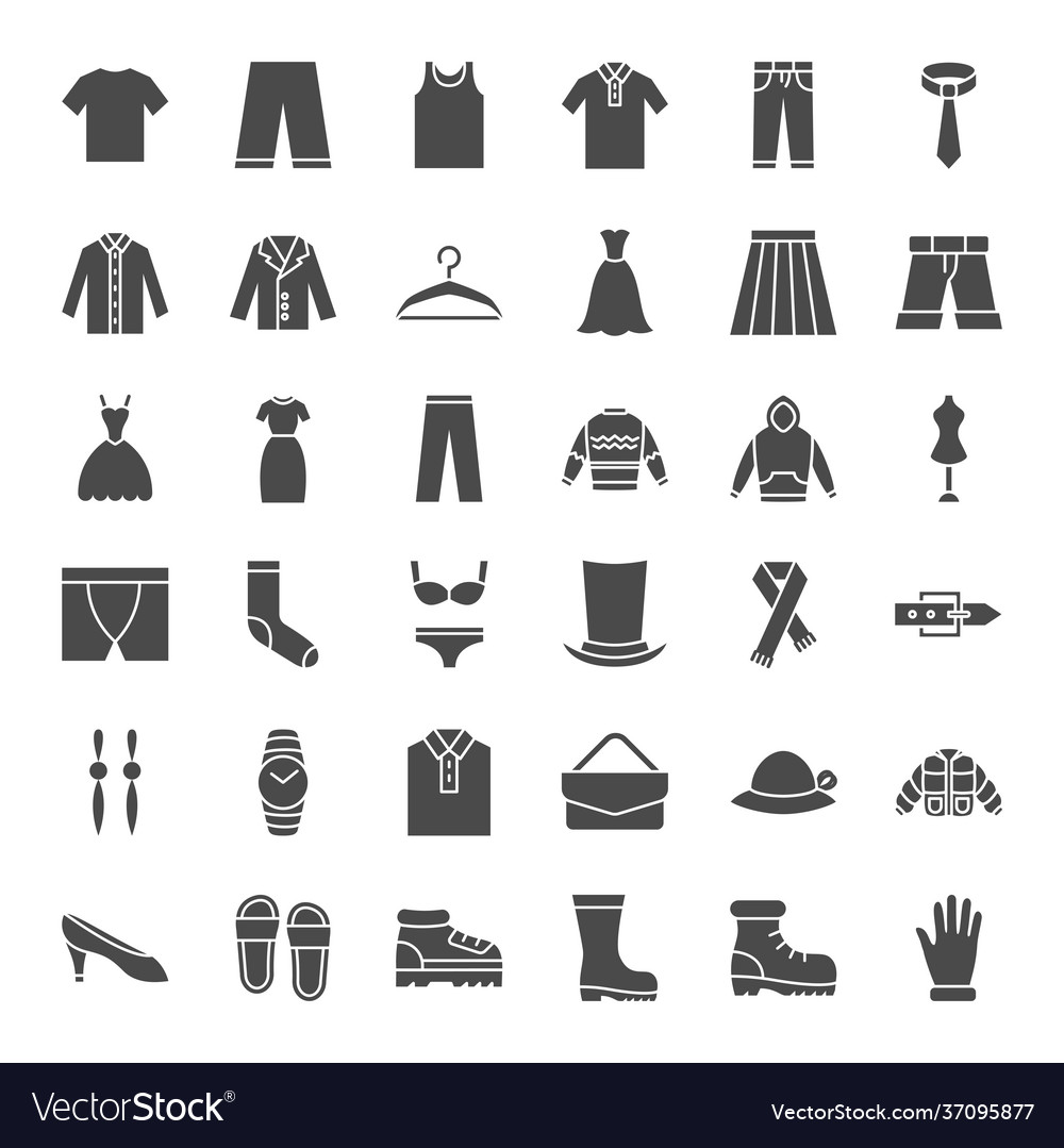 Clothes solid web icons