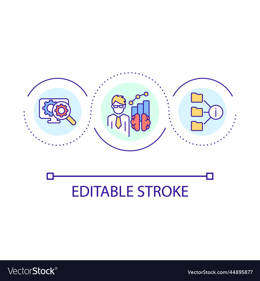 Data analytics loop concept icon vector image Data analytics loop concept icon