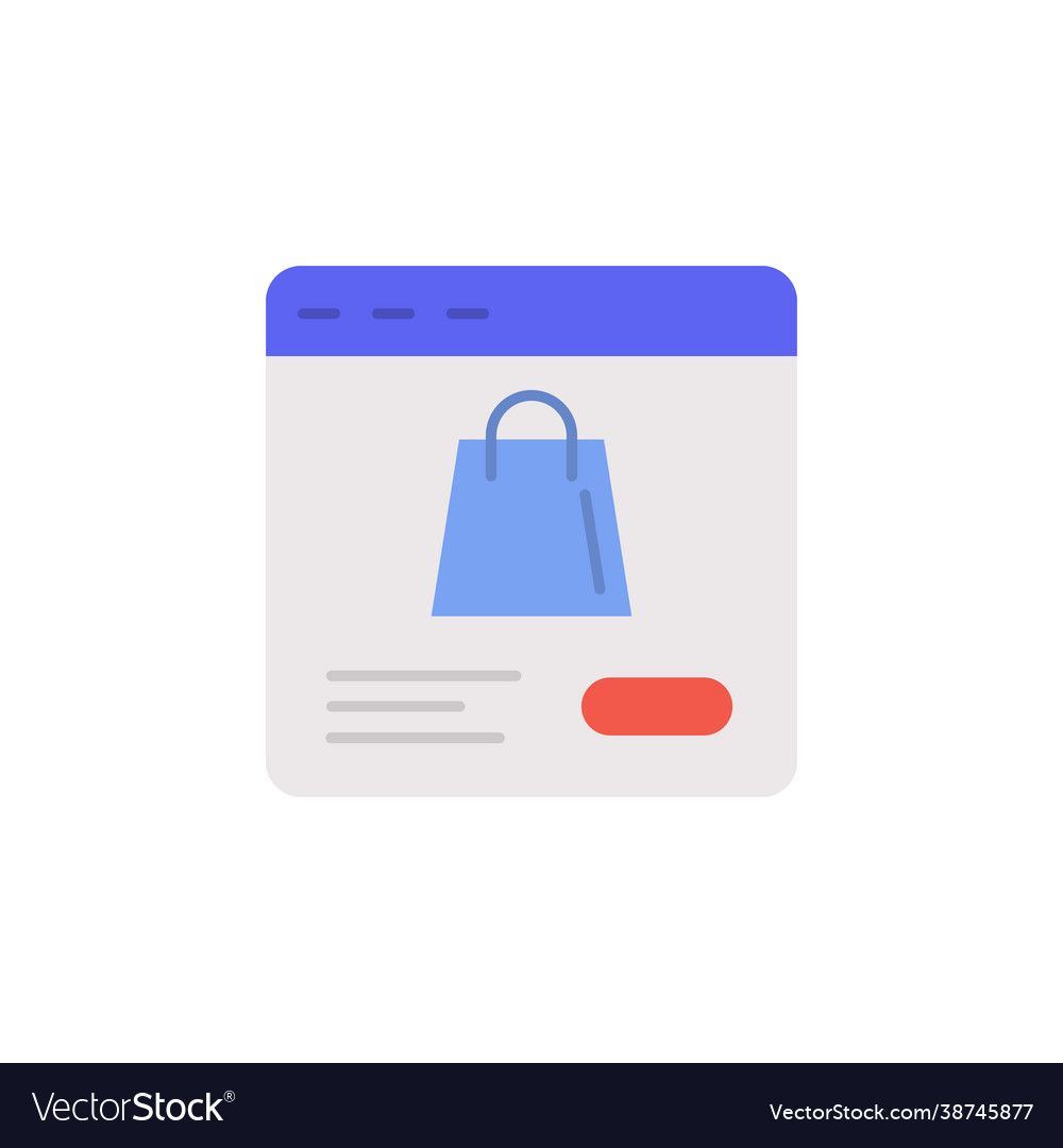 E-commerce web site page package button color vector image E-commerce web site page package button color