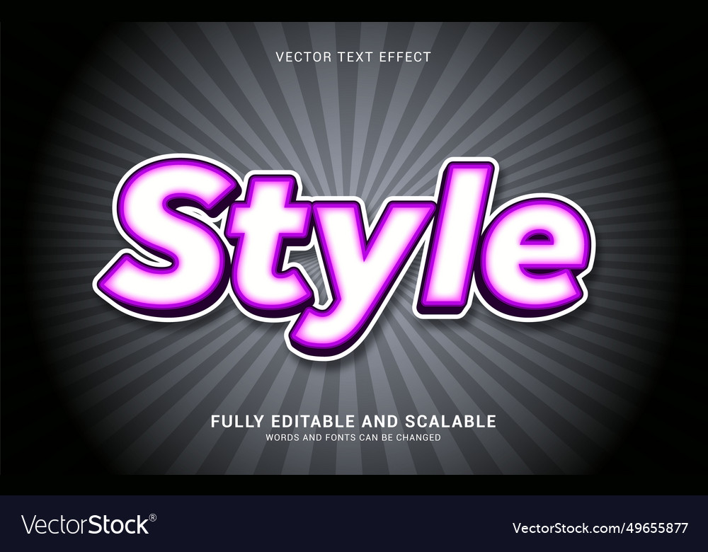 Editable text effect style