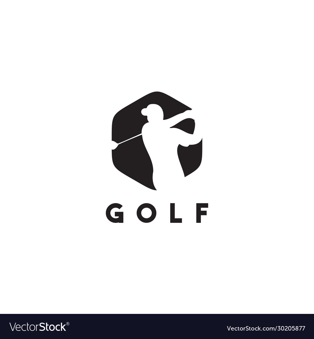 Emblem logo for golf sport activity template