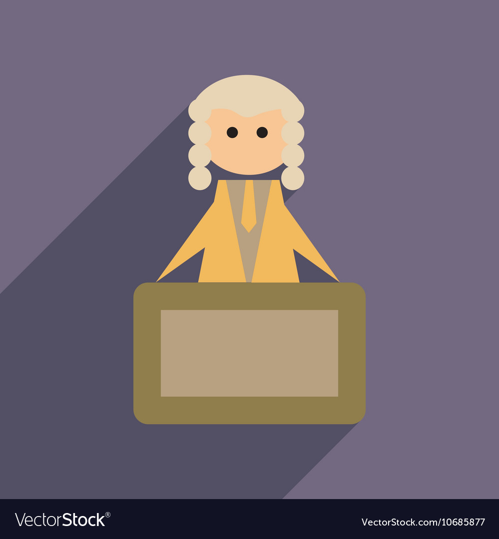 Flat web icon with long shadow judge