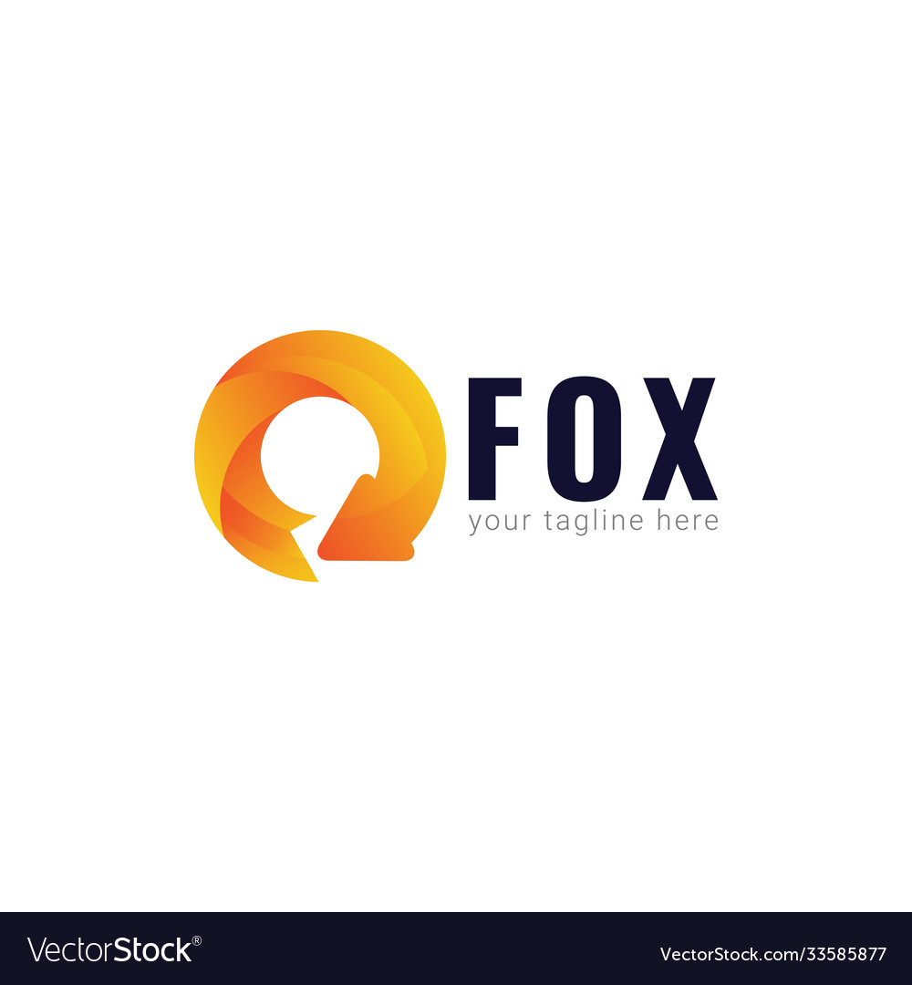 Fox logo gradient template design