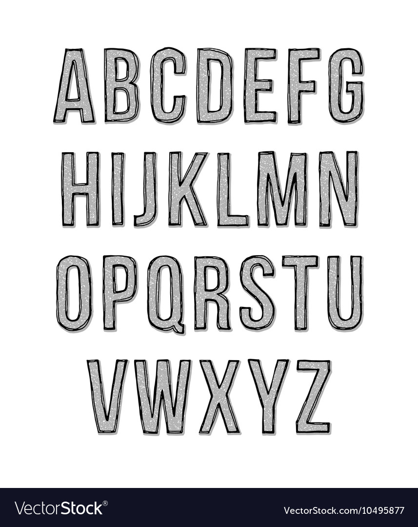 Hand drawn sketch alphabet Royalty Free Vector Image