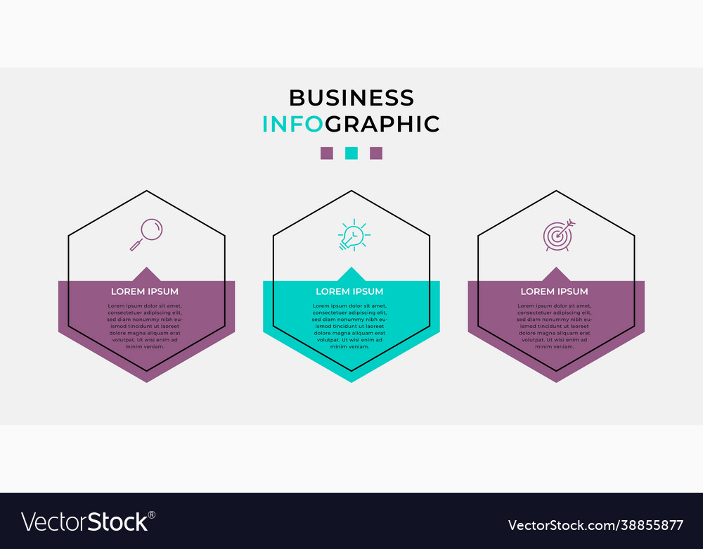 Infographic design with icons and 3 steps vector image Infographic design with icons and 3 steps