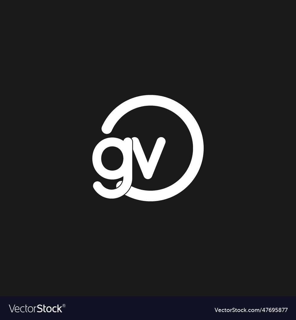 Initials gv logo monogram with simple circles