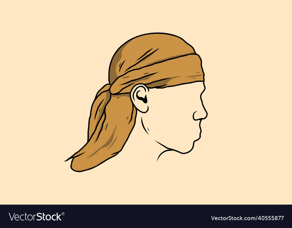 Man wearing orange durag Royalty Free Vector Image