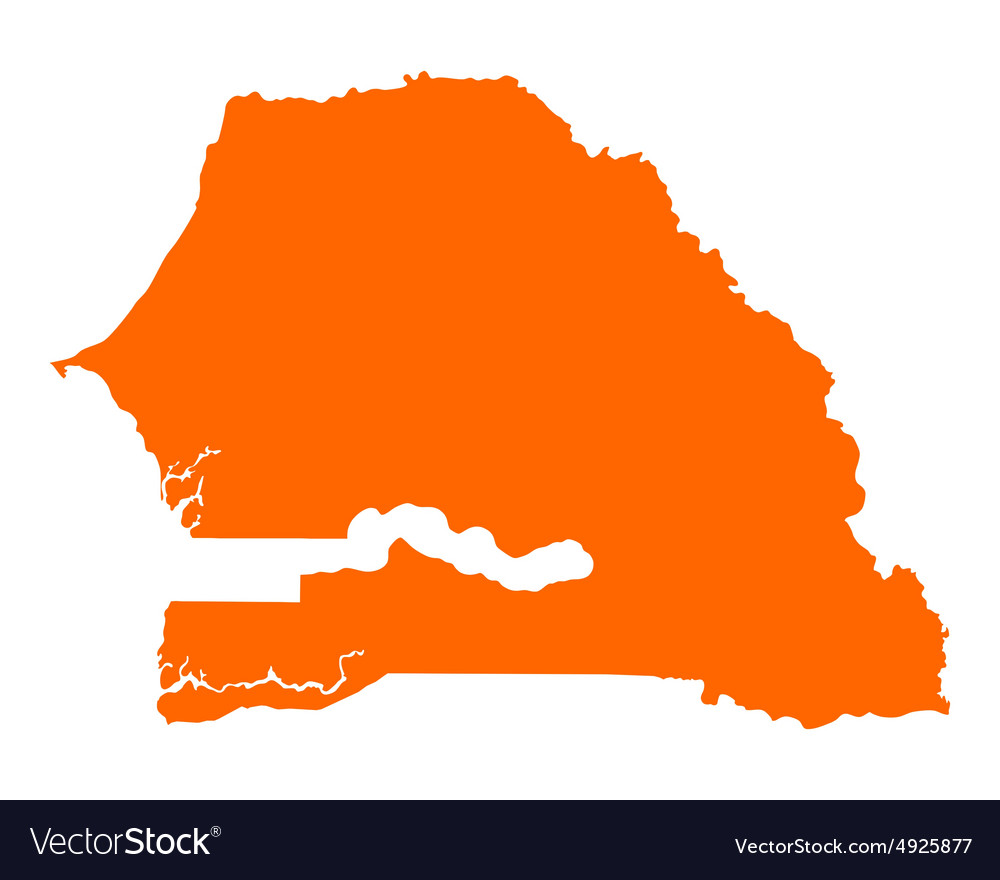 Map of senegal Royalty Free Vector Image - VectorStock