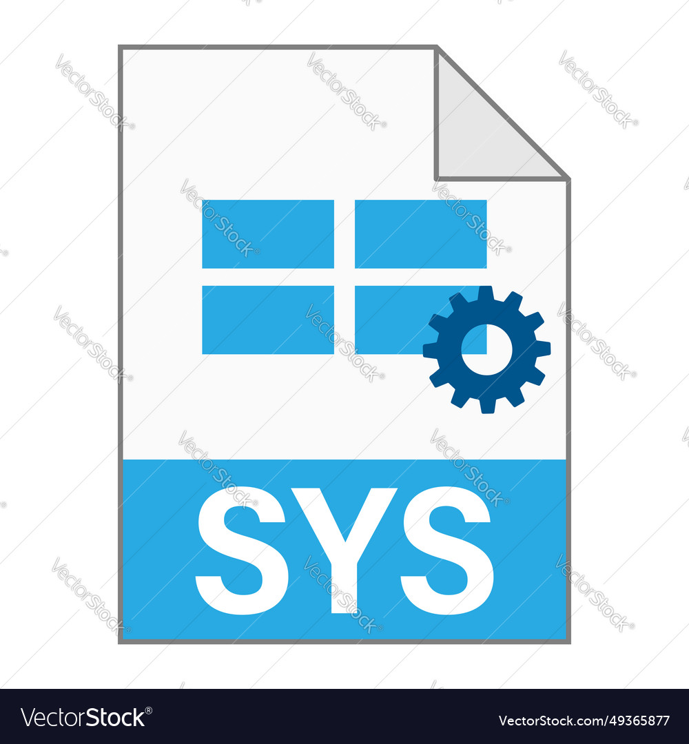 Modern flat design of sys file icon for web