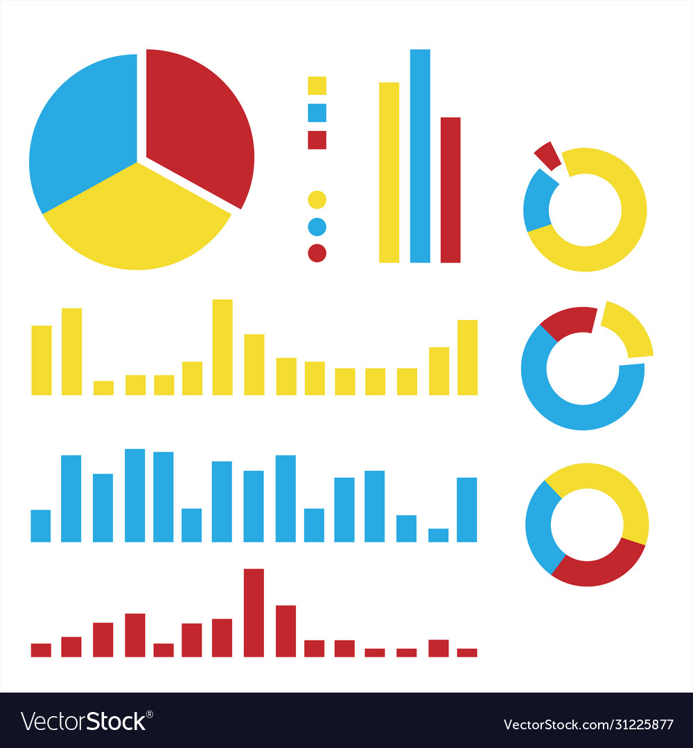 Multi-colored chart for business study and work Vector Image