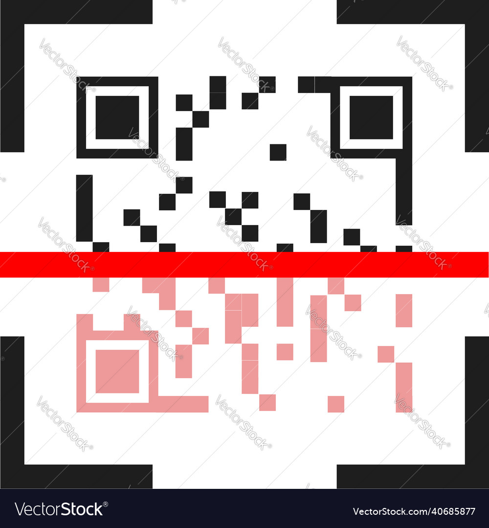 Scan the qr code scanning payments or a persons vector image Scan the qr code scanning payments or a persons