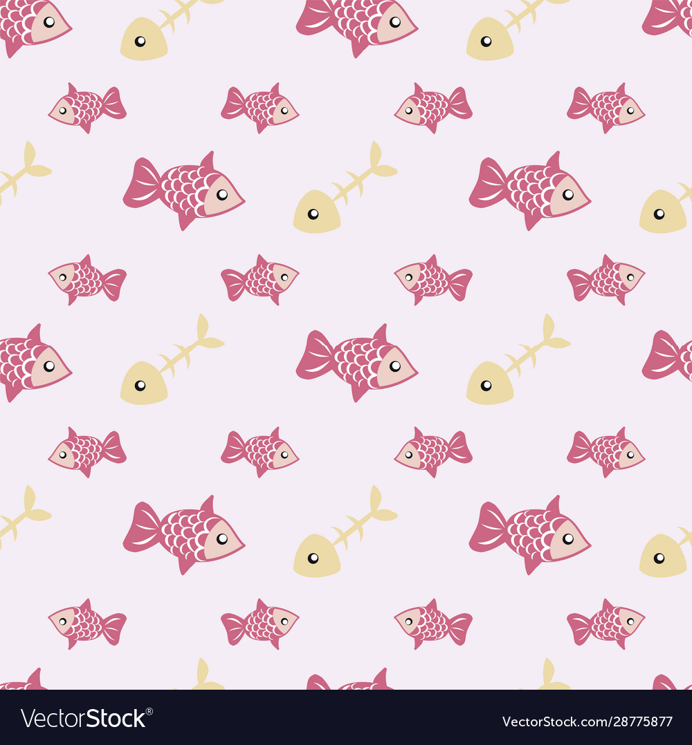 Seamless pattern with fish