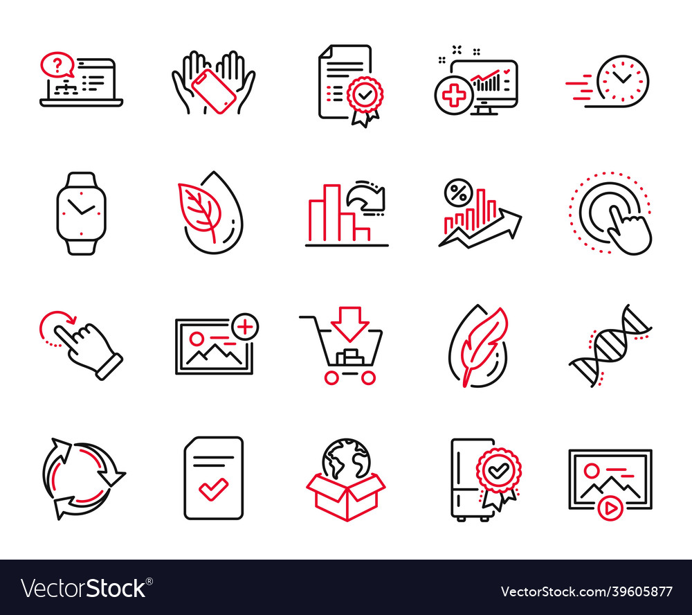 Set of technology icons related to add