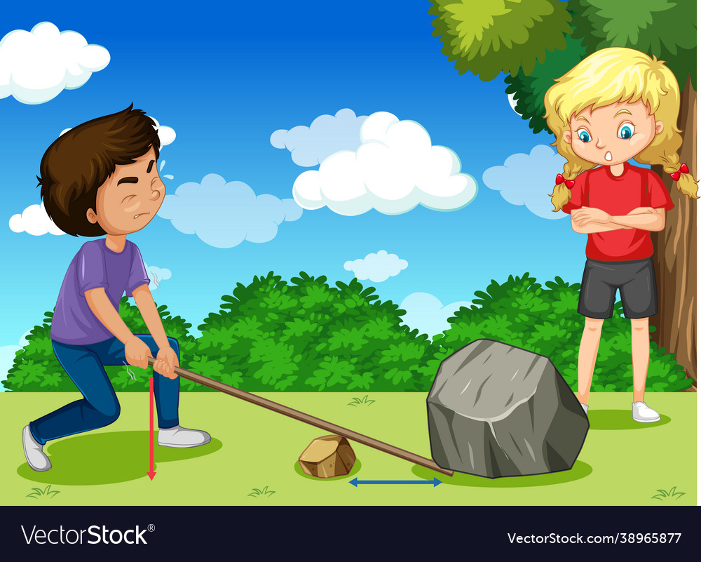 Simple machine with children doing lever