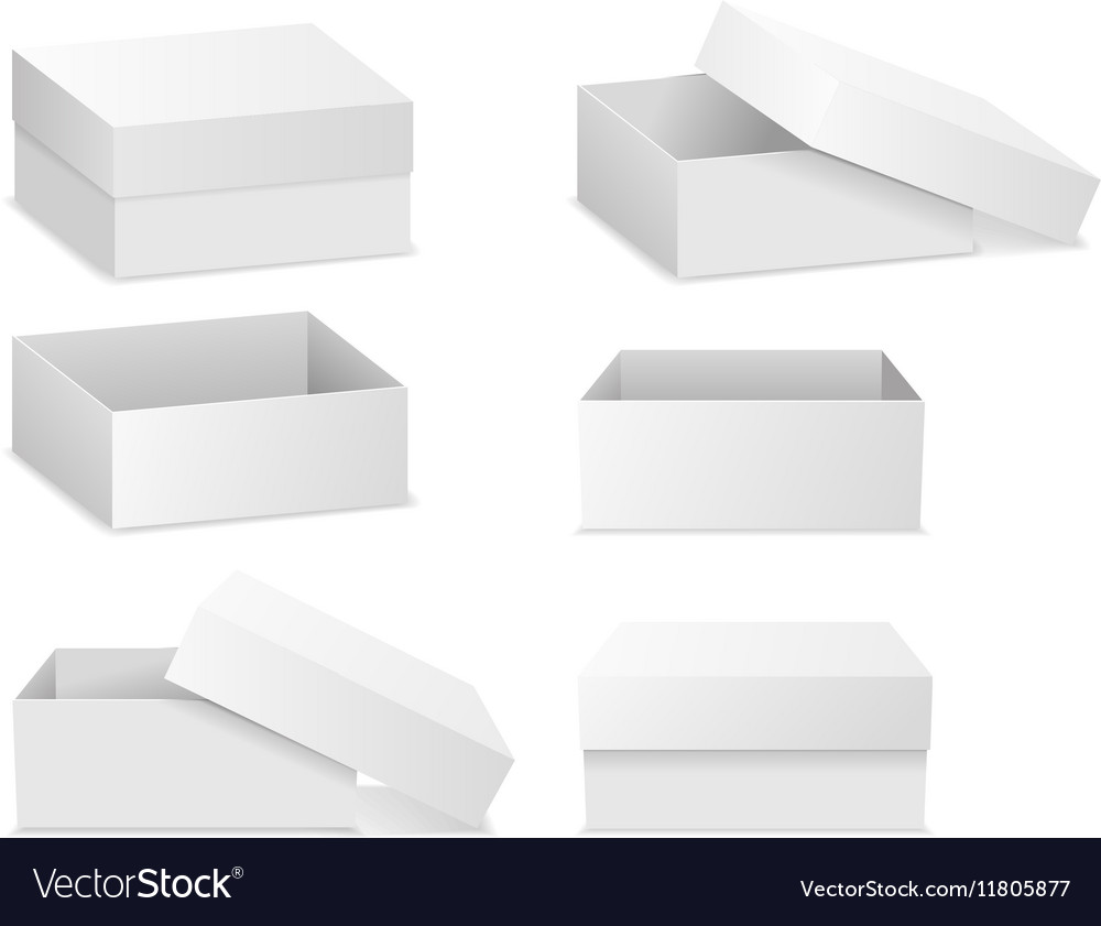 Square flat boxes isolated on white Royalty Free Vector