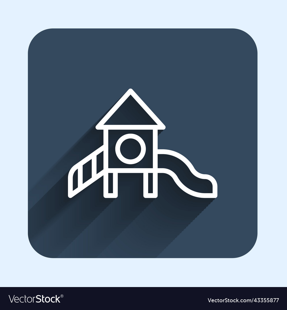 White line slide playground icon isolated Vector Image White line slide playground icon isolated