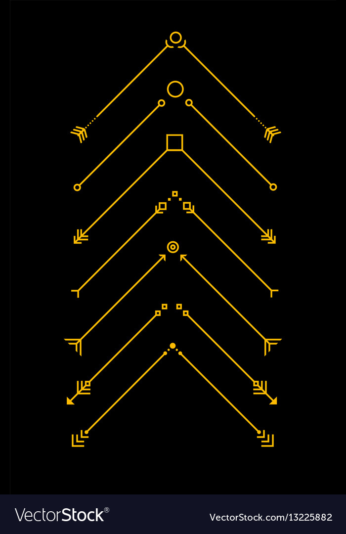 Abstract arrow line set