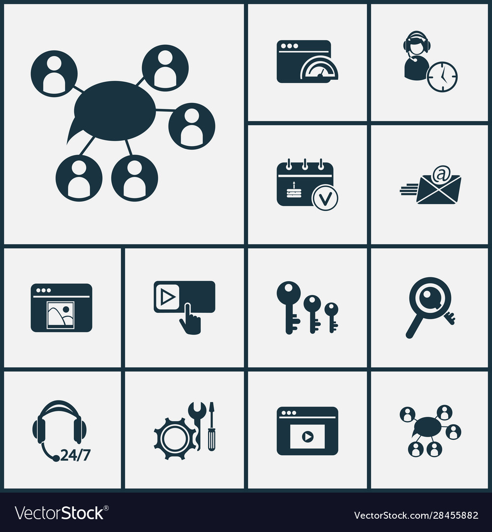 Business icons set with subscribe keyword Vector Image