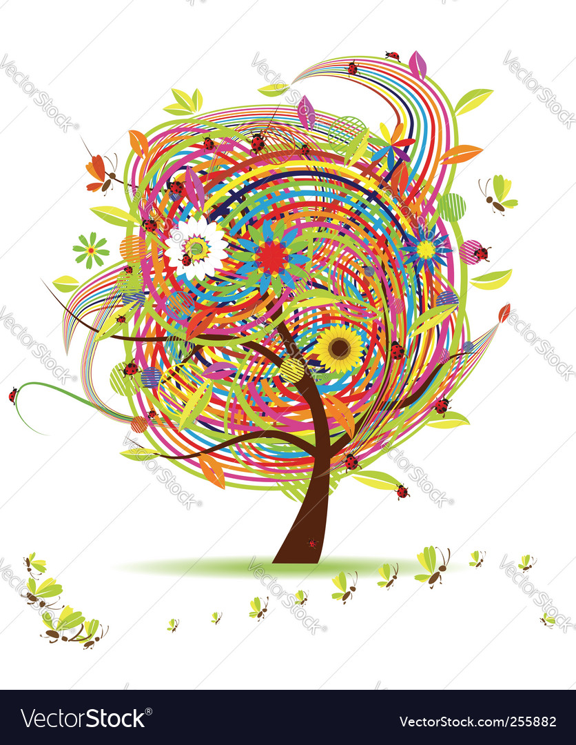 Colorful Spring Tree