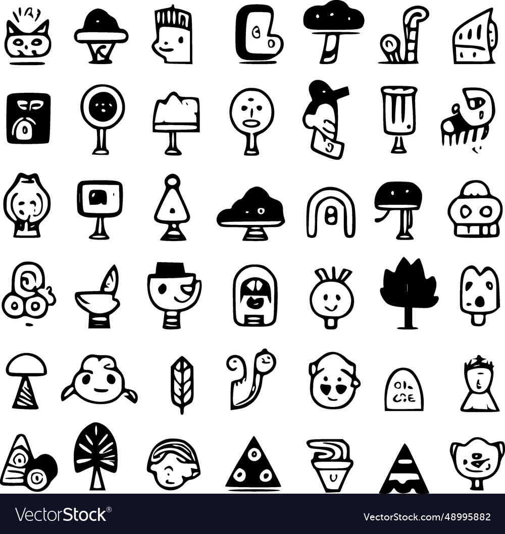 Doodles - black and white isolated icon