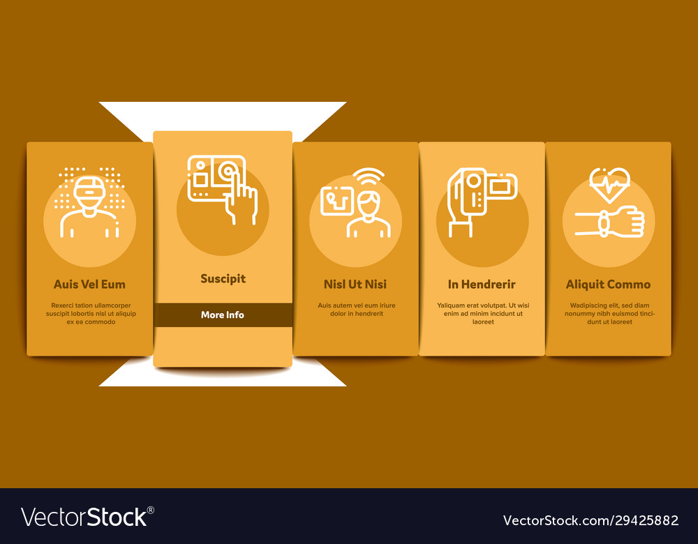 Gadget and device onboarding elements icons set