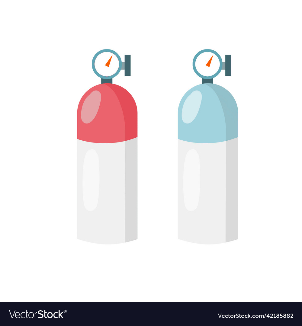 Gas and oxygen cylinder with indicator