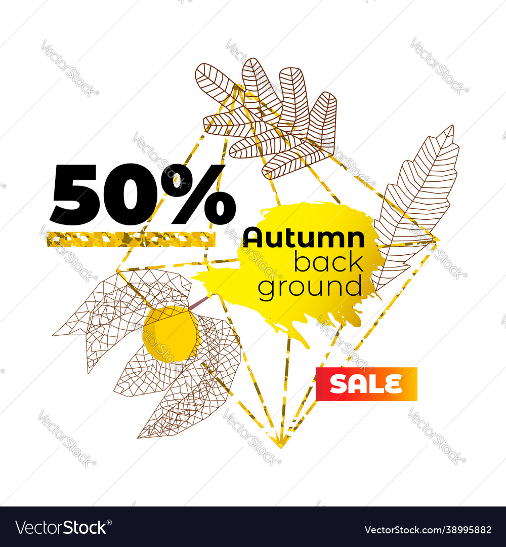 Image with abstract frame on theme autumn vector image Image with abstract frame on theme autumn