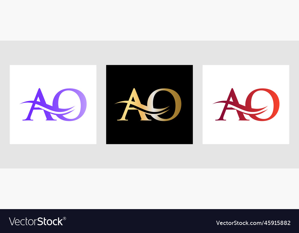 Initial monogram letter ao logo design