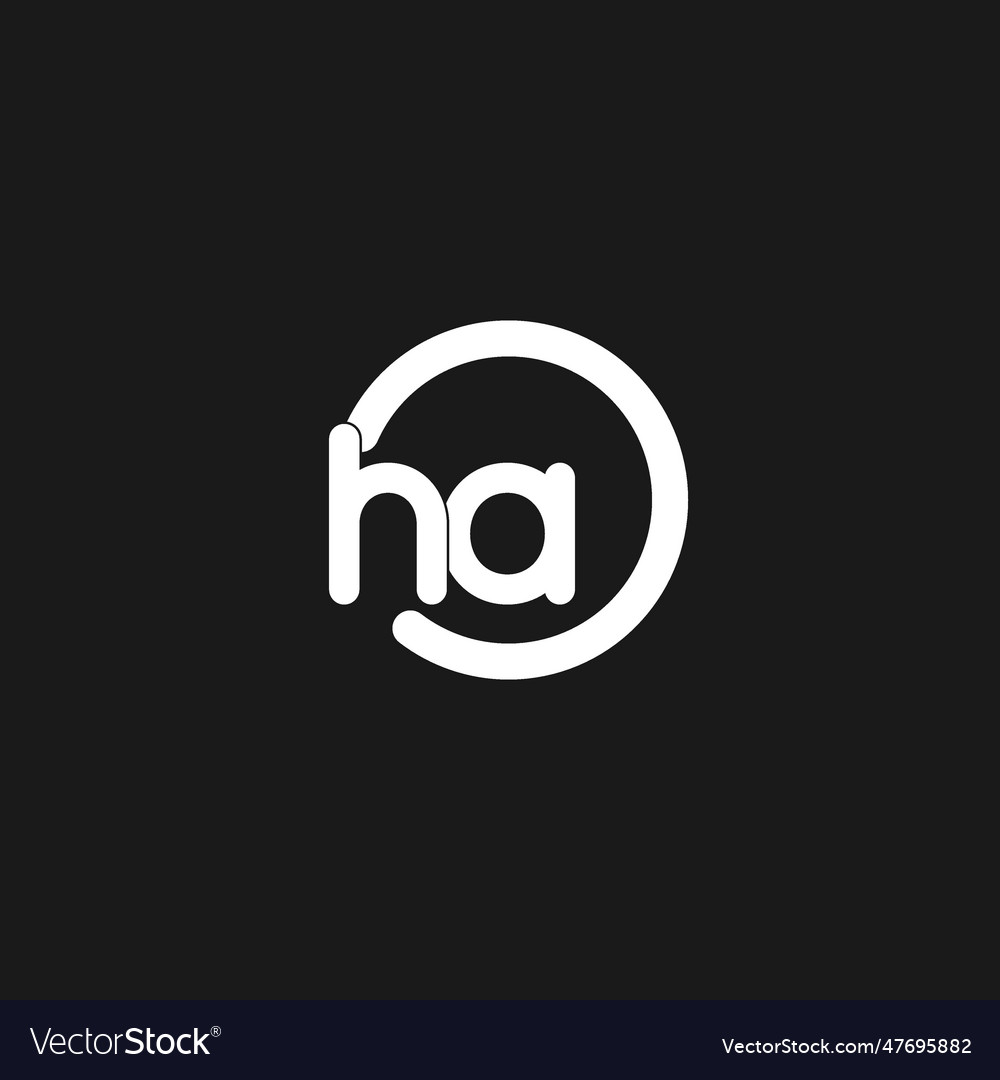 Initials ha logo monogram with simple circles Vector Image