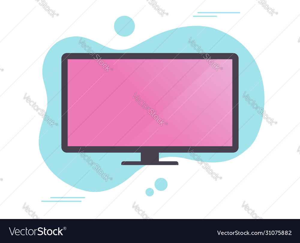 Led tv or plasma television icon with empty blank